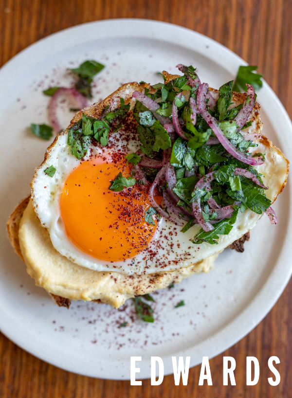 Hummus Egg on Toast With Sumac Salad - Edwards Providore