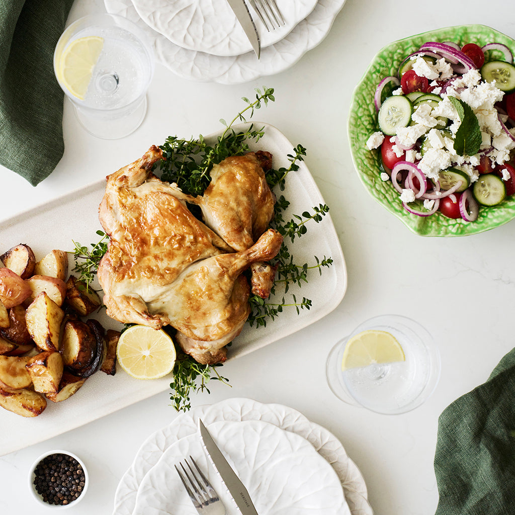 Dinner Party at Home Greek Roast Chicken