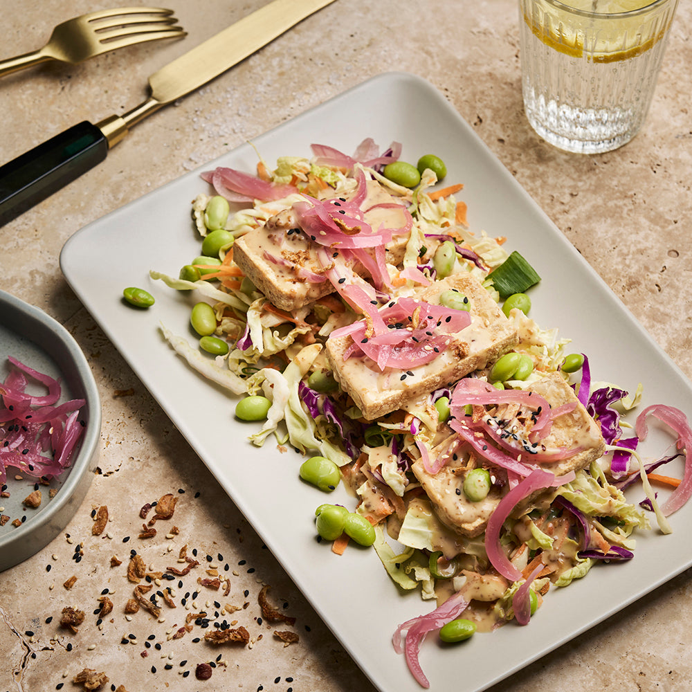Crispy Tofu and Asian Slaw Salad