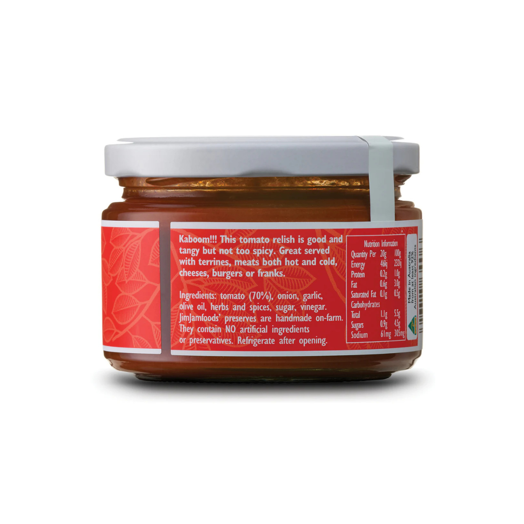 Edwards Providore Relish JimJam Big Bang Tang Back of Jar